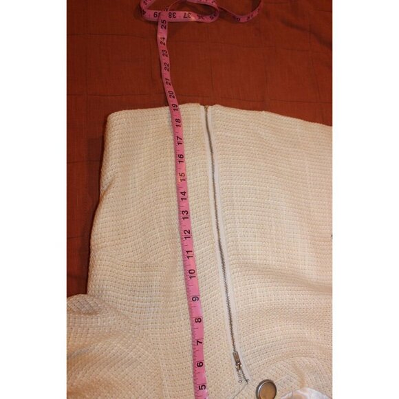 Walter Baker Womens Beige Textured Tweed Jacket Size 6 - Picture 7 of 8